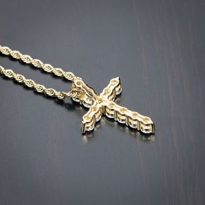 Men's 925 Sterling Silver Ankh Cross Pendant - Iced CZ Small Charm, High Polish, Gift Box Included